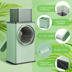 Đa chức năng Rau Chopper Slicer và trái cây Cutter ROTARY pho mát vắt tay với bộ sưu tập container cho khỏe mạnh salad Prep - Product Image 6