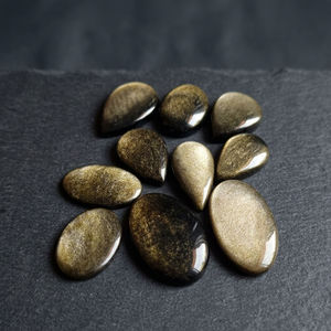 Natural Silver Sheen Obsidian Gemstones Wholesale Silver Obsidian Cabochon Loose Gemstone Lot for Jewelry Making - Product Image 2