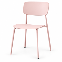 Chaise de salle à manger empilable moderne de style nordique en polypropylène avec pieds en métal mat, chaise latérale en plastique PP pour restaurant, café, maison, cuisine