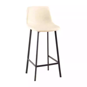 Leicht Luxuriöse Industrielle Barhocker mit PU-Leder Gepolsterter Rückenlehne und Metallbeinen für Zuhause, Esszimmer, Wohnzimmer, Restaurant und Bar - Product Image 3