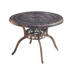 Cast <b>Aluminum</b> Outdoor Round <b>Table</b> Traditional Design Weather Resistant Garden Courtyard Furniture - Product Image 1