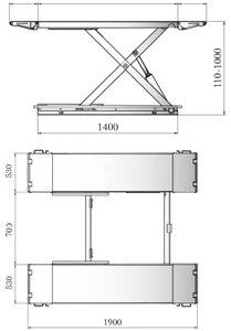 Elevador de tijera de altura media portátil al mejor precio, elevador hidráulico de 3000KG, de doble cilindro elevador automático, elevador de diseño automotriz bajo - Product Image 2