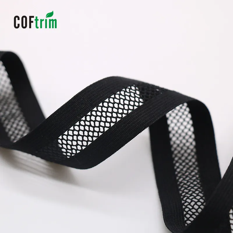 Bán Nóng Polyester Đan Lưới Sọc Webbing Mềm Đan Bện Webbing Đàn Hồi Ban Nhạc Webbing Ren Cho Quần Áo