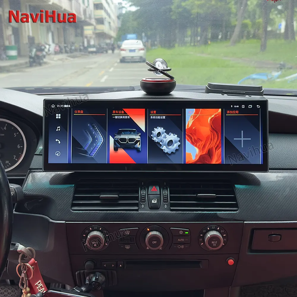 Navihua 14.9 "màn hình cho BMW 5 Series E60 E61 2004-2010 CCC CIC xe đa phương tiện Máy nghe nhạc GPS navigation 4 gam không dây Carplay Android