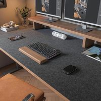 Grand tapis de bureau en feutre antidérapant, tapis de souris gaming et tapis de clavier étendu pour le bureau et la maison