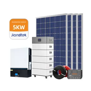 JiangTek Manufacturer 5kw 10kw 20kw Home Use Off Grid Energy Storage Hybrid Solar System Complete