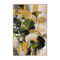 En gros Personnalisé 3D Peint À La Main Peinture À L'huile sur Toile Texture Coloré Ginkgo Feuille Conception Moderne Décor À La Maison Mur Art Peintures