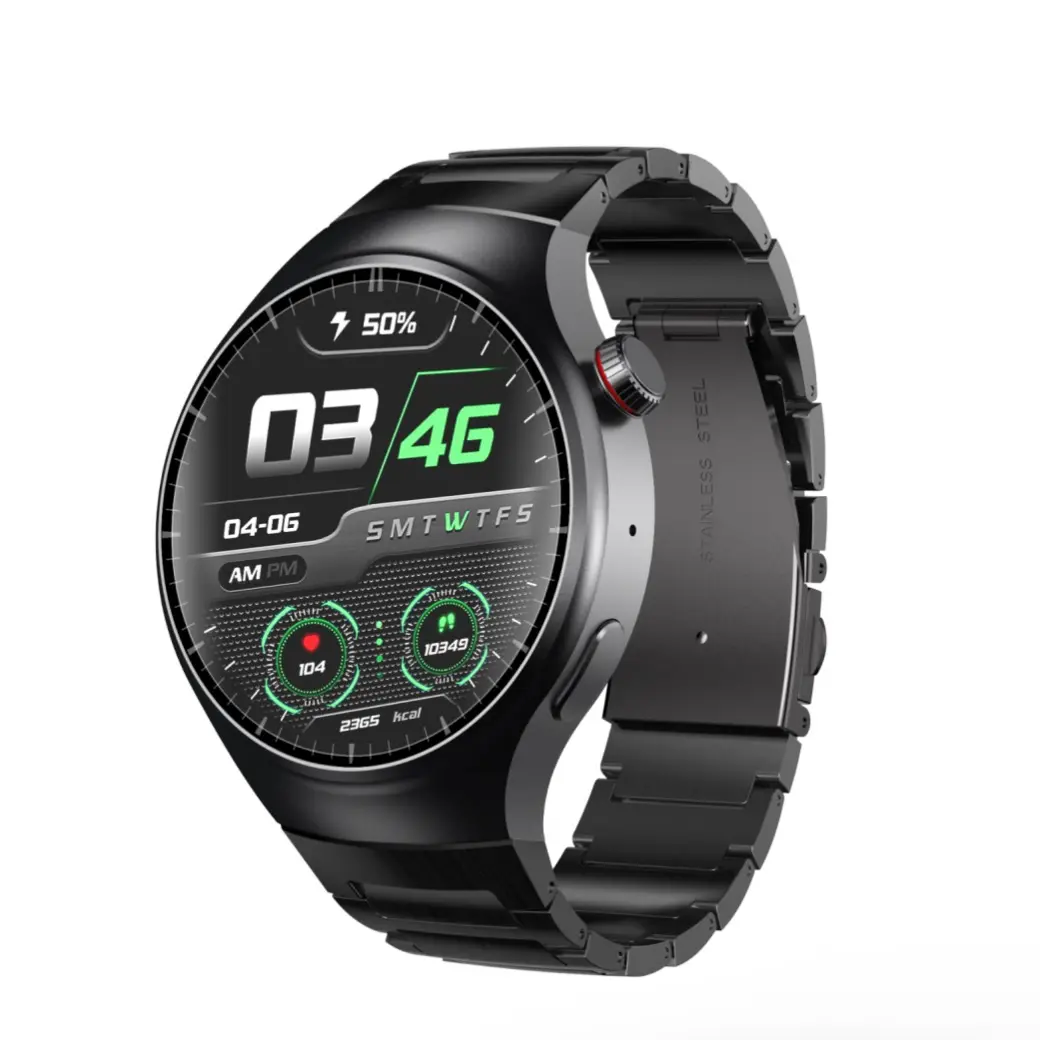 Relógio inteligente 4G Android 8.1 SIM chamada Bluetooth GPS redondo Reloj Inteligente relógio esportivo à prova d'água com NFC e monitoramento de saúde