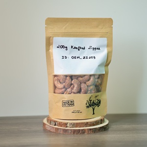 Noix de cajou grillées bio de qualité supérieure, en vrac, en sachet kraft de 200 g, étiquette privée disponible, fabrication OEM et directe d'usine - Product Image 3