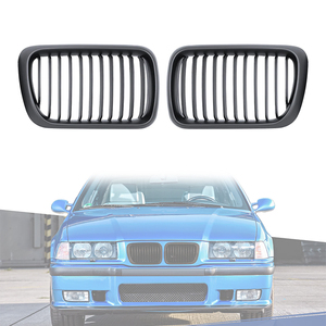 LUMA 96-99 Kidney Single Slat Gloss Black/Matte Black <span class=keywords><strong>Chrome</strong></span> pour <span class=keywords><strong>BMW</strong></span> Série 3 E36 1996-1999 Grille de pare-chocs avant - Product Image 1