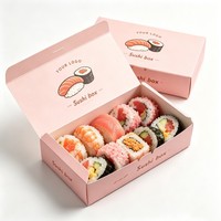 Boîte d'emballage alimentaire en papier recyclable pour sushi, biscuits, chocolat, pain, snacks, desserts, vente en gros, personnalisable, impression de qualité alimentaire, fabrication en usine