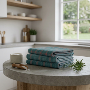 Plaid Cotton Woven Kitchen <b>Towel</b> Blue <b>Red</b> Striped Washable Sustainable Anti- for Home Hotel & Restaurant Use - Product Image 1