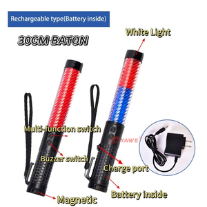 用于交通警告的可充电发光二极管闪光交通警棍便携式发光二极管频闪灯 - Product Image 4