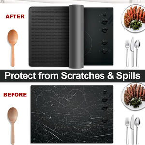 Couvercle en verre de protection de dessus de cuisinière électrique en Silicone épaissi pour tapis de protection décoratif de brûleur à <span class=keywords><strong>Induction</strong></span> ou en céramique pour four - Product Image 4