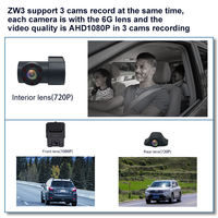 DVR de voiture 4G SIM Cloud avec ADAS GPS WIFI Caméra de tableau de bord HD étanche avec 3 lentilles et caméra de tableau de bord avant arrière à l'intérieur Caméra de tableau de bord 4G
