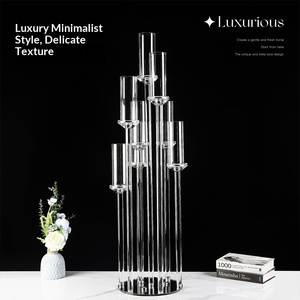 Candelabro de Cristal Grande de 8 Brazos, Diseño Europeo, Estilo Moderno, Centro de Mesa Cilíndrico Hecho a Mano para Bodas, San Valentín, Decoración del Hogar - Product Image 4