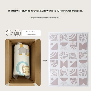 <span class=keywords><strong>Baby</strong></span> Krabbelmatte 100x100 150x200cm Verdickte Schaumstoff-Spielmatte Flanell-Oberfläche für Kinderzimmer Wohnzimmer Rutschfest - Product Image 3