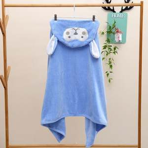 Toalla de Baño con Capucha de Terciopelo Suave y Altamente Absorbente, Manta Tipo Bata Cuadrada con Diseño de Dibujos Animados para Niños Pequeños, Uso en Dormitorios y Hoteles - Product Image 2