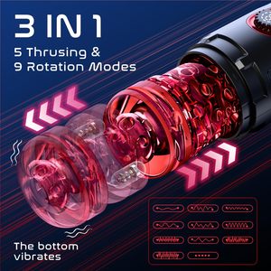 هدية عيد الميلاد: كوب استمناء للرجال مع حركة دفع ودوران تلسكوبي، لعبة جنسية للبالغين، آلة استمناء للرجال - Product Image 2