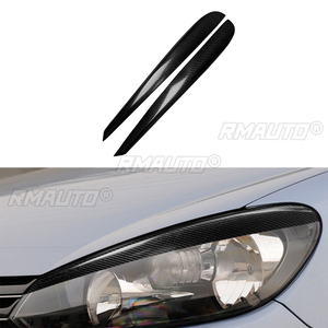 1 par de cubiertas de fibra de carbono real para faros delanteros de coche, para Volkswagen Golf 6 Mk6 2009 2010 2011 2012, accesorios para coche - Product Image 1