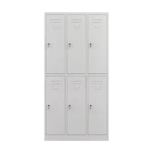 Metal Lockers 6 Door Storage School Locker Cabinet Gym Metal Dance Studio Locker Loker