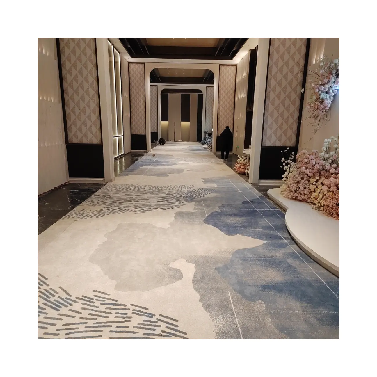 Rutschfest Luxus 5-Sterne-Hotel Flur Axminster Korridor Teppich Wand zu Wand fluoreszierende Farbe Schädlingsbekämpfung bedruckter Teppich
