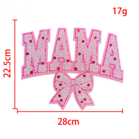 Vente en gros de patchs pour maman brodés fête des mères grande taille patchs pour maman brodés au fer sur chenille patchs pour vêtements à paillettes mixtes MAMA