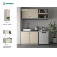 Ensemble d'armoires de cuisine pour projet d'appartement, design personnalisé, îlot en pierre, meubles en panneaux de mélamine blancs, comptoir en quartz