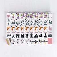 Tuiles de Mahjong, nouveau motif américain, rose, Oh La La, ensemble en acrylique, jeu de table luxueux et élégant, cadeau, jeu de casino