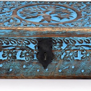 Wooden <b>Japanese</b> Style Rectangle Hollow <b>Jewelry</b> Storage <b>Box</b> - Product Image 2