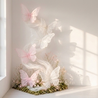 Décoration florale artificielle de luxe en organza géant, faite à la main, pour la décoration de mariage, la fête des mères