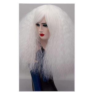 Peluca Navidad Halloween <span class=keywords><strong>Carnaval</strong></span> Blanco Super Big <span class=keywords><strong>Afro</strong></span> 16 pulgadas Peluca larga esponjosa - Product Image 5