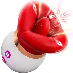 Best Seller Red Mouth Lips Kiss Real Soft Mouth Vibrator Clitoral Sucking Licking Tongue Vibrator Sex Toy for Couples