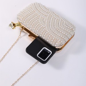Vintage <strong>Pearl</strong> Evening Bag Handmade Beaded &amp; Rhinestone Clutch Elegant Women's Party Dress <strong>Handbag</strong> - Product Image 6