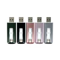 Nouvelles clés USB OTG personnalisées, norme USB 2.0, capacité 128 Go, en alliage d'aluminium, pour téléphones mobiles et ordinateurs