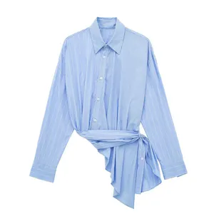 CS270 New Hot Sale Gestreifte Langarm Match All Bluse Shirt Frauen Shirts Tops 4