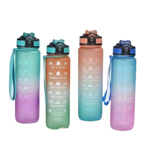 Graduale cambio di colore spazio scala all'aperto grande capacità sport cross-border fitness portatile gradiente bottiglia d'acqua motivazionale - Product Image 6