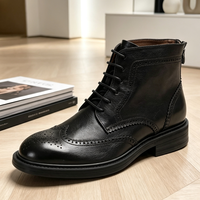 Bottes Chelsea montantes classiques en cuir véritable faites à la main pour hommes, respirantes et antidérapantes, chaussures habillées tendance