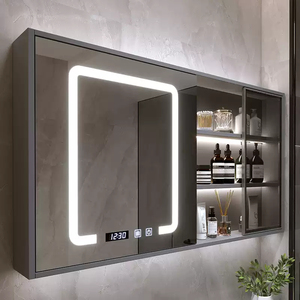 Furniture Modern New Lacquer MDF Cupboard Set 36 Inch Led Cabinet Storage Bathroom Sink Vanity Mirror Wash Basin Hotel - Product Image 6