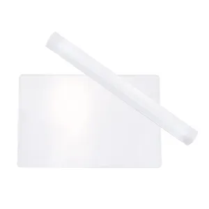 Custom Cylinder Clear Acrylic Rolling Pins With Rectangular Sheet Board For Kids Acrylic Art Craft Clay Roller For Shop