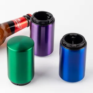 Magnetische Flesopener Roestvrijstalen Automatische Bieropener Duw Flessendop Lifter Naar Beneden