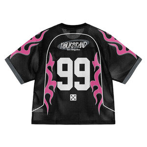 高品質ジャージー マルチエレメント 欧米風クールストリートグラフィティ メッシュデザイン ユニセックススポーツシャツ OEM/ODM - Product Image 4