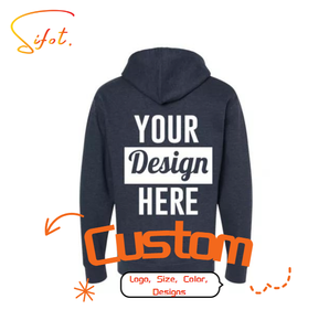 Sifot gros personnalisé bouffée impression fermeture éclair lavage à l'acide tapisserie coton à capuche lourd 500 gsm - Product Image 1