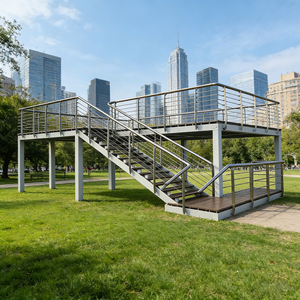 <span class=keywords><strong>Escalera</strong></span> Metálica Personalizable para Exteriores, <span class=keywords><strong>de</strong></span> <span class=keywords><strong>Hierro</strong></span>/Acero Galvanizado, Diseño Industrial, Duradera, Ecológica y Segura, con 2 Años <span class=keywords><strong>de</strong></span> Garantía - Product Image 2