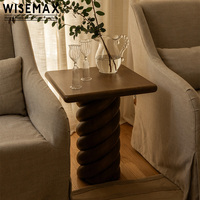 WISEMAX FURNITURE Ensemble de tables basses de salon au design nordique avec table centrale carrée en bois massif naturel pour hôtel et villa