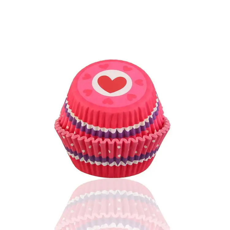 Hoge Kwaliteit Custom Fashion Eenvoudige Valentijnsdag Ontwerp Papier Cake Cup Kaarsvorm Voor Supermarkt