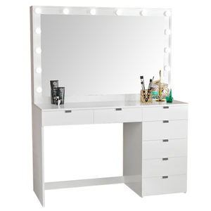 Beside Cabinet <strong>Cheap</strong> Apartment Vanity <strong>Mirror</strong> Custom Vanity <strong>Mirror</strong> Lighted Metal Knobs Makeup Table Set with <strong>Mirror</strong> - Product Image 1