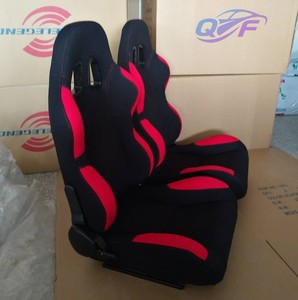 Nuevos asientos de carreras de cubo de tela de gamuza roja completa Gradas de asiento deportivo universal con asiento de atasco de tráfico de techo - Product Image 3