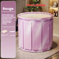 Baignoire pliable en plastique pour le corps entier avec bidet intégré pour la natation et le bain