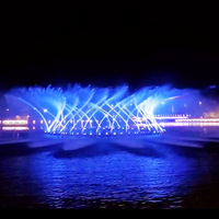 Fontaine musicale extérieure lumineuse DMX512 DEWY, fontaine dansante, fontaine de jardin pour projet de décoration paysagère de piscine